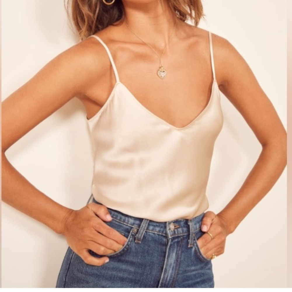 REFORMATION Teddy Silk Cami